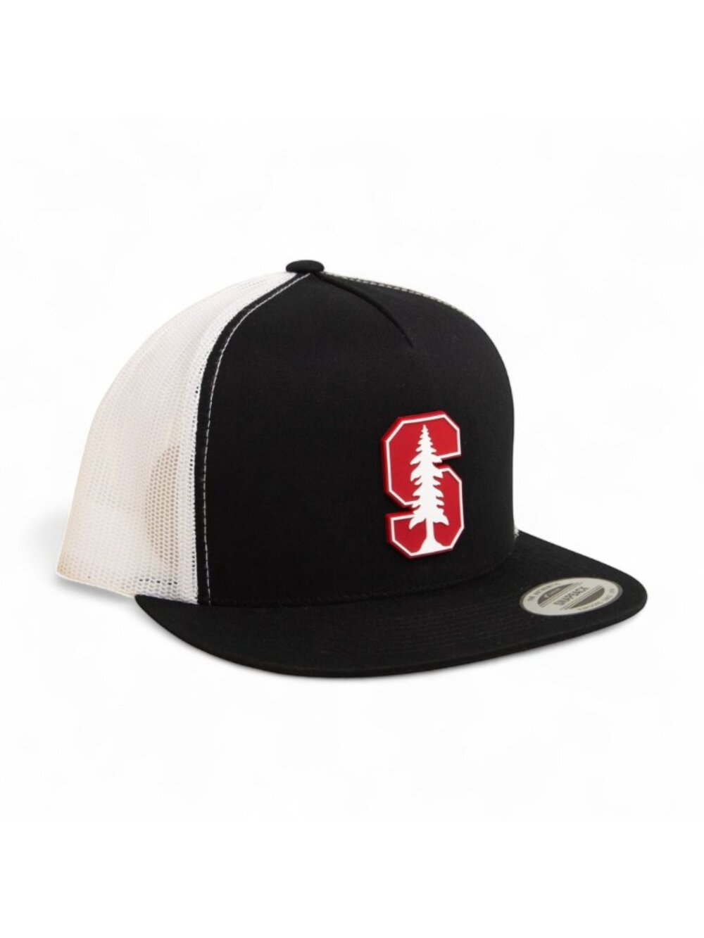 Stanford Cardinal 3D Snapback Flat Bill Trucker Hat- Black/ White